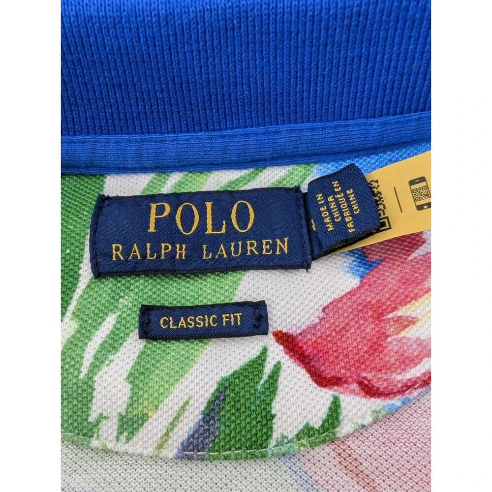 New Polo Ralph Lauren Men's Med Riviera Print Mesh Polo Shirt Vacation Sailing